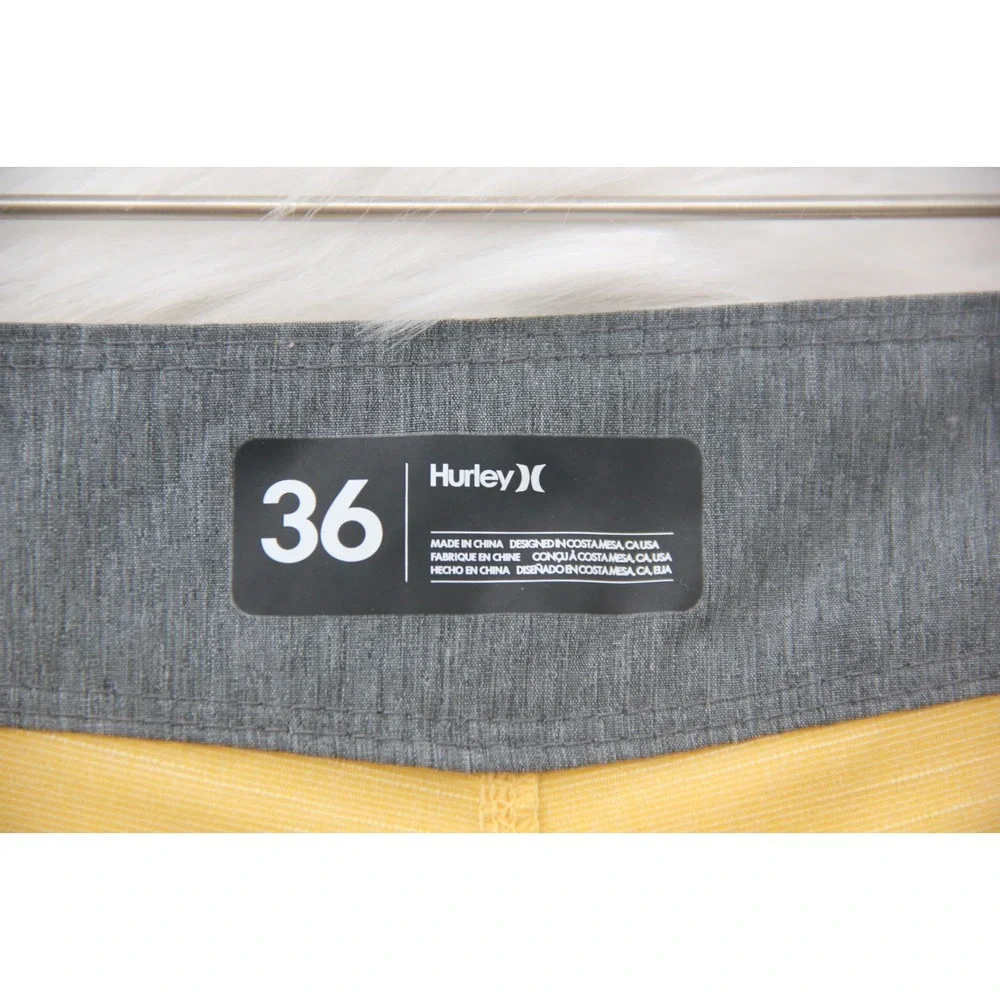 (2)Lot Mens Surf Board Shorts Swim Trunks 36 Hurley Floral Beach Phantom Yellow